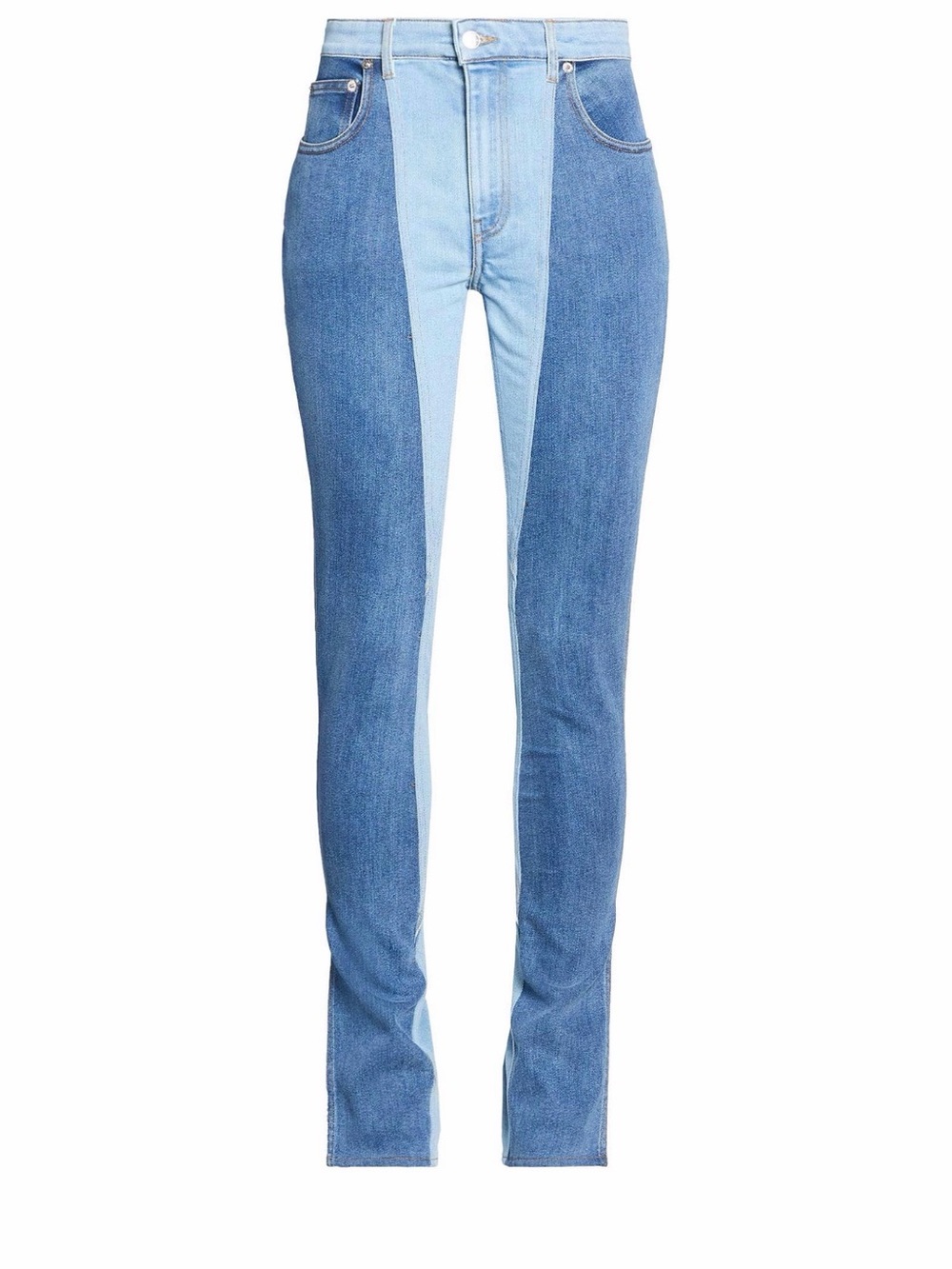 Mugler Two-Tone Blue High-Rise Women’s Jeans